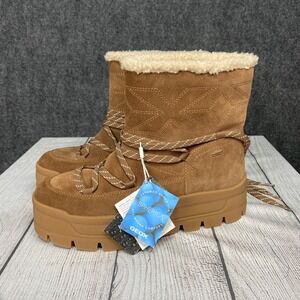 Geox Spherica Waterproof Suede Platform Boots Women's‎ 9 Warm Lining Lace Up NWT